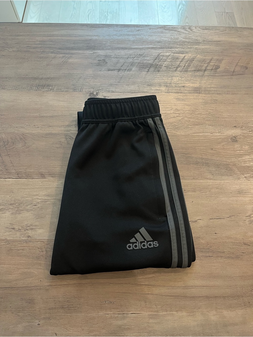 adidas Black Joggers with Gray Side Stripes